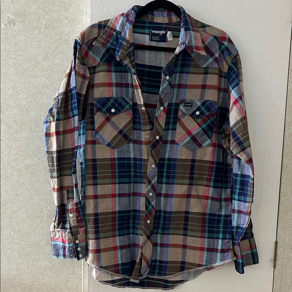 Wrangler Men's Multicolor Plaid Shirt, Size 17x35
